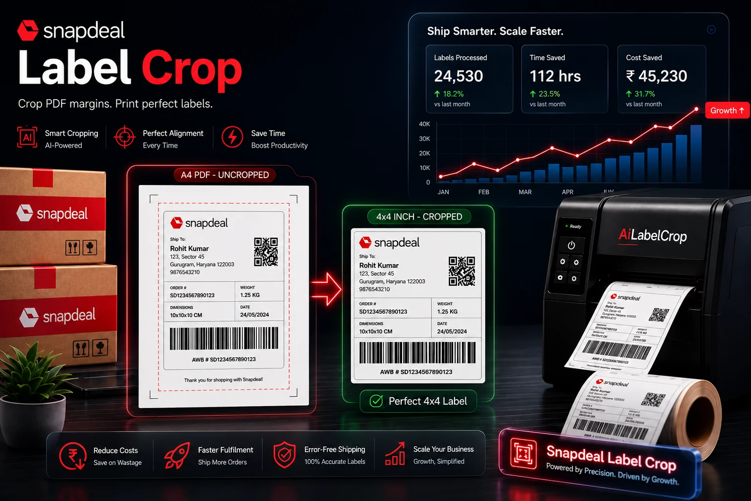 Snapdeal Shipping Label Crop Tool Online